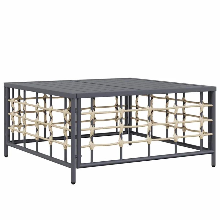 Salon de jardin 4 pcs avec coussins anthracite résine tressée - 7