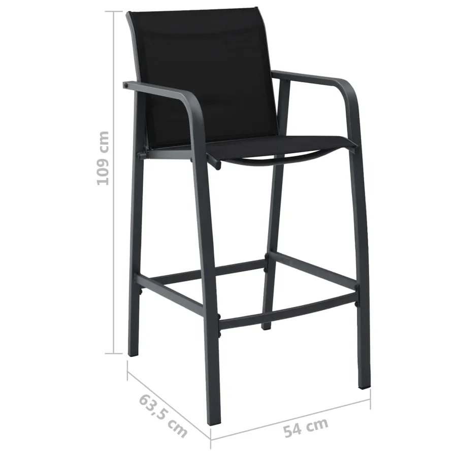 Ensemble de bar de jardin 5 pcs Noir - 4