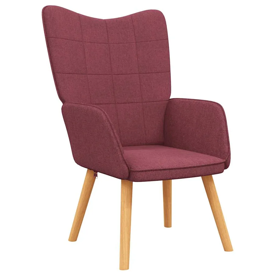 Chaise de relaxation Rouge bordeaux Tissu - 2