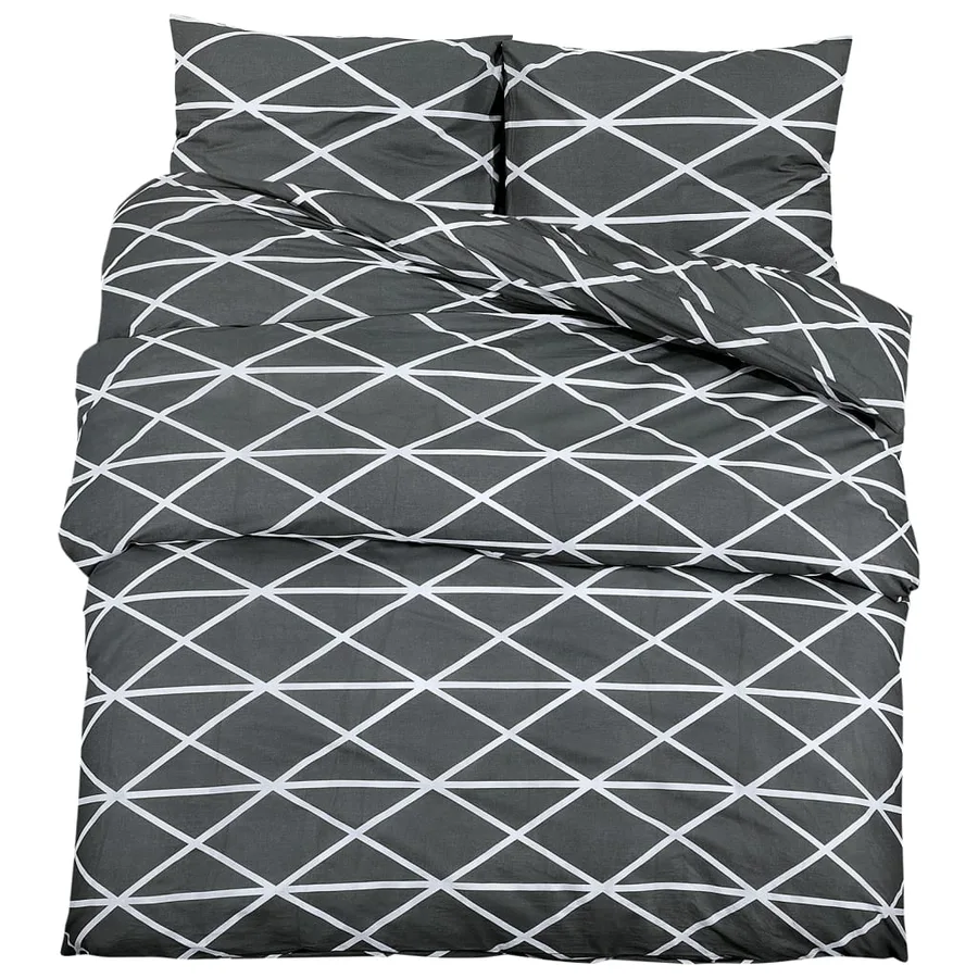 Ensemble de housse de couette Gris 140x200 cm Coton - 2