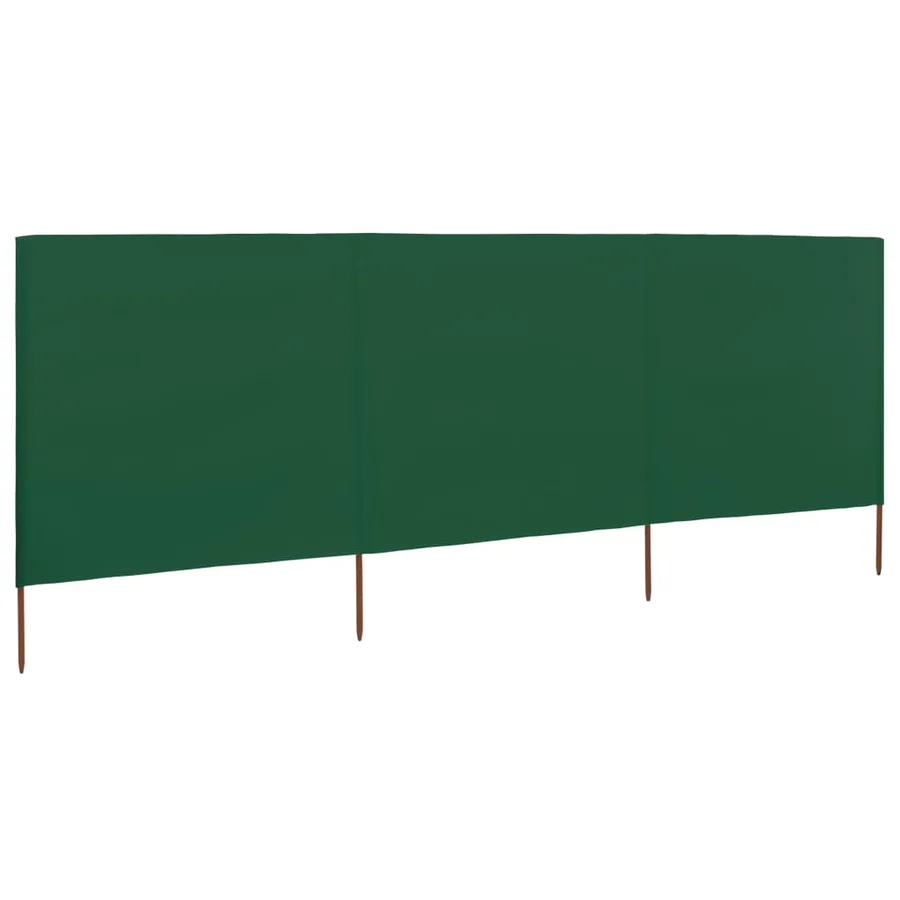 Paravent 3 panneaux Tissu 400 x 160 cm Vert - 2