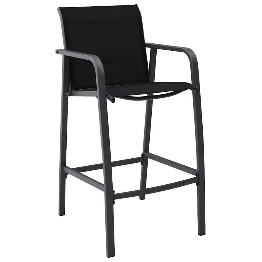 Chaises de bar de jardin lot de 4 Noir Textilène - 2
