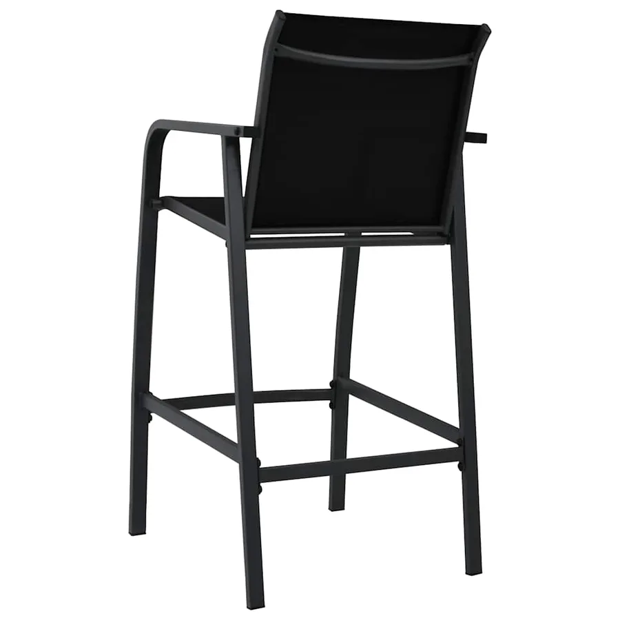 Chaises de bar de jardin lot de 4 Noir Textilène - 5