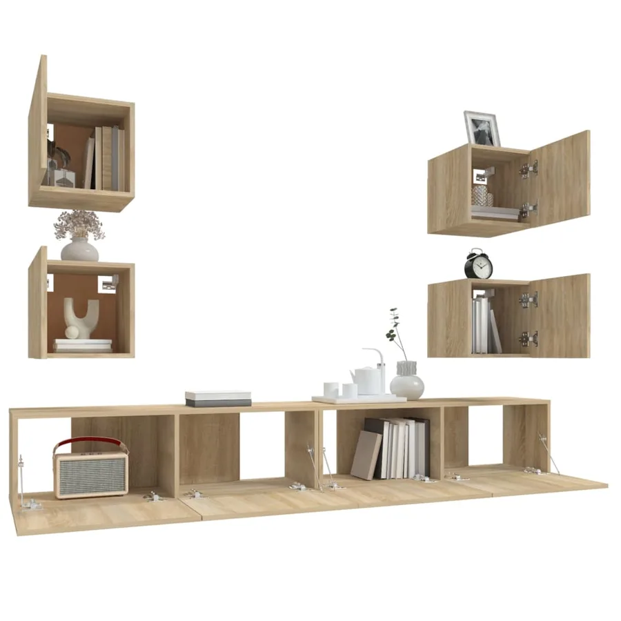 Ensemble de meubles TV 6 pcs Chêne sonoma Bois d'ingénierie - 8