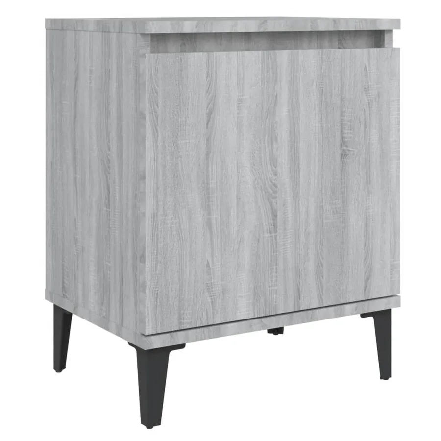 Tables de chevet avec pieds en métal sonoma gris 40x30x50 cm - 4