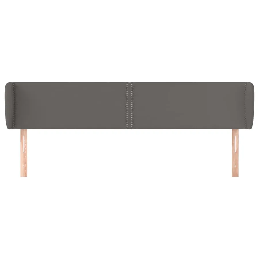 Tête de lit avec oreilles Gris 203x23x78/88 cm Similicuir - 3