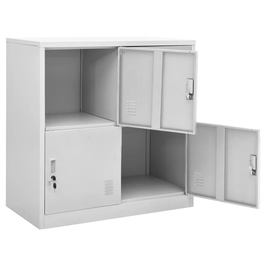 Armoire à casiers Gris clair 90x45x92,5 cm Acier - 5