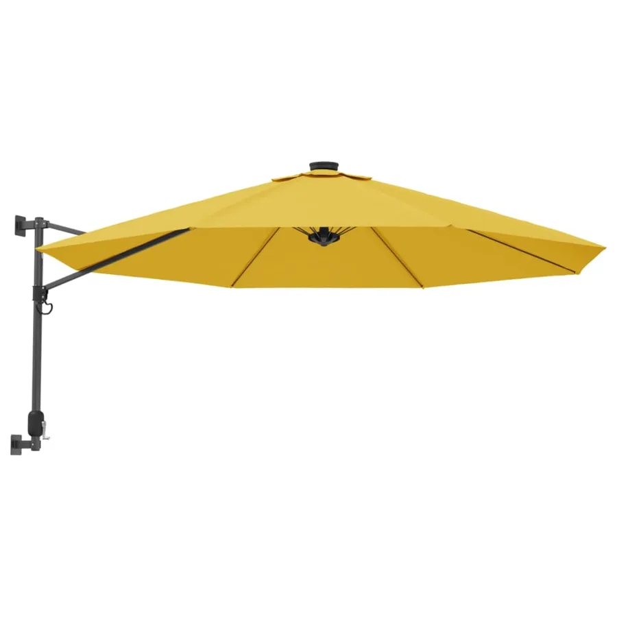 Parasol mural avec LED jaune 290 cm - 2