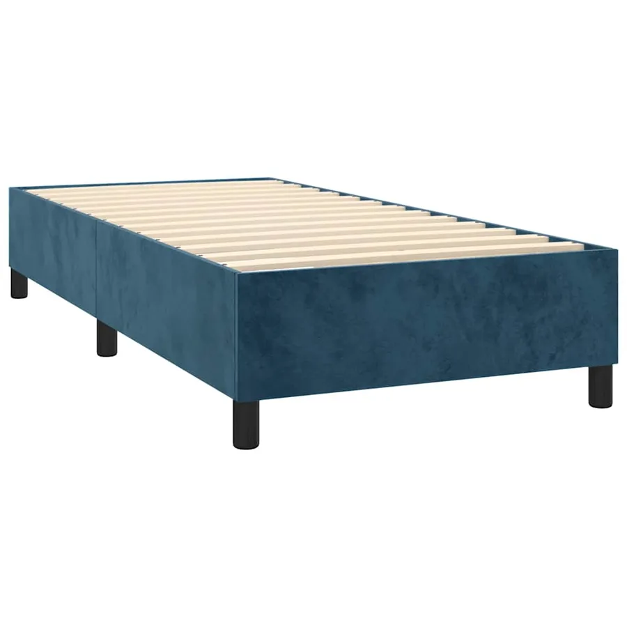 Sommier à lattes de lit et matelas Bleu foncé 80x200 cm Velours - 4