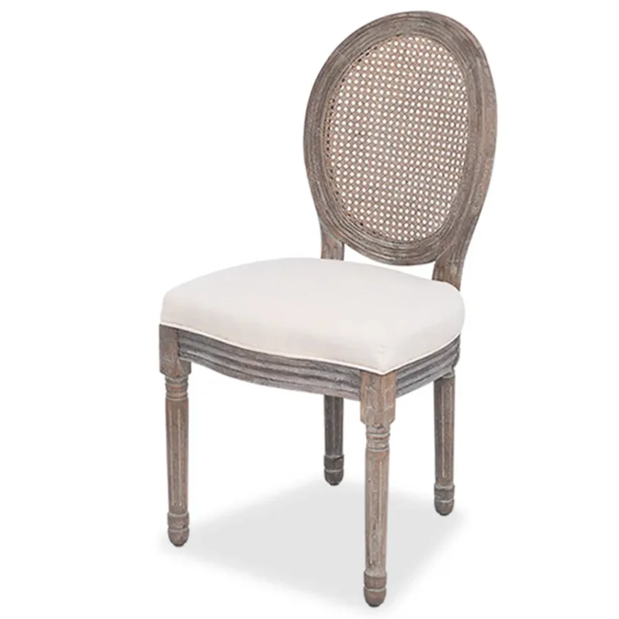 Chaises à manger lot de 4 crème tissu - 2