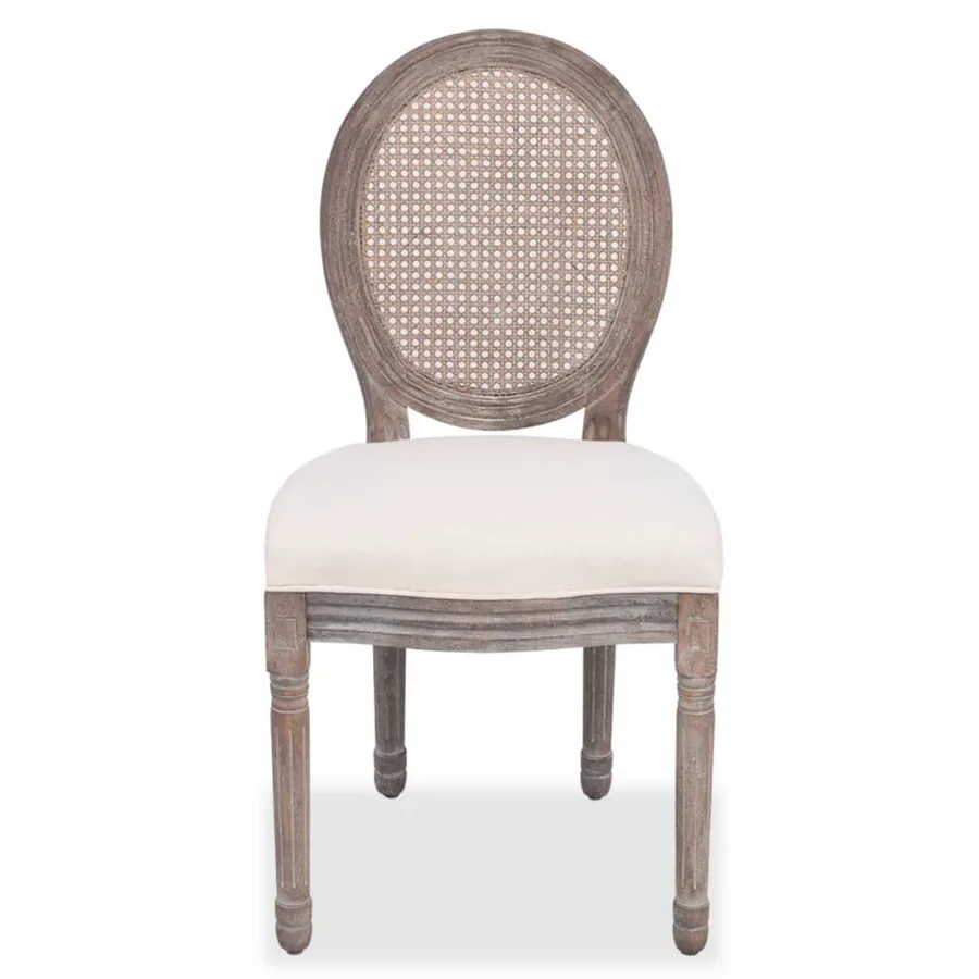 Chaises à manger lot de 4 crème tissu - 3