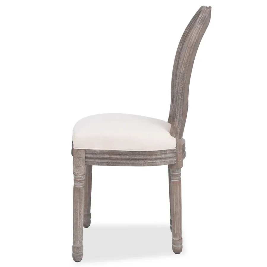 Chaises à manger lot de 4 crème tissu - 4