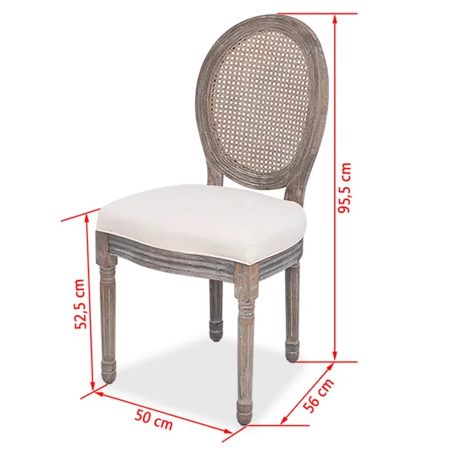Chaises à manger lot de 4 crème tissu - 7