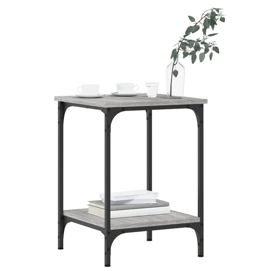 Table basse sonoma gris 40x40x55 cm bois d'ingénierie - 3