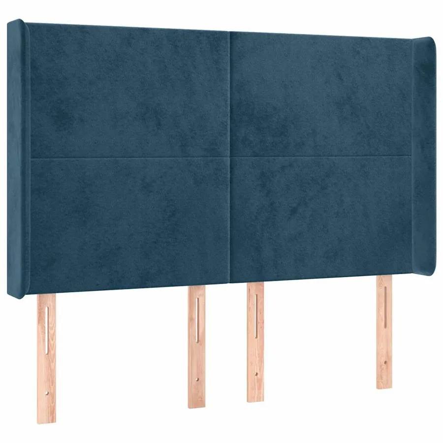 Tête de lit à LED Bleu foncé 147x16x118/128 cm Velours - 3