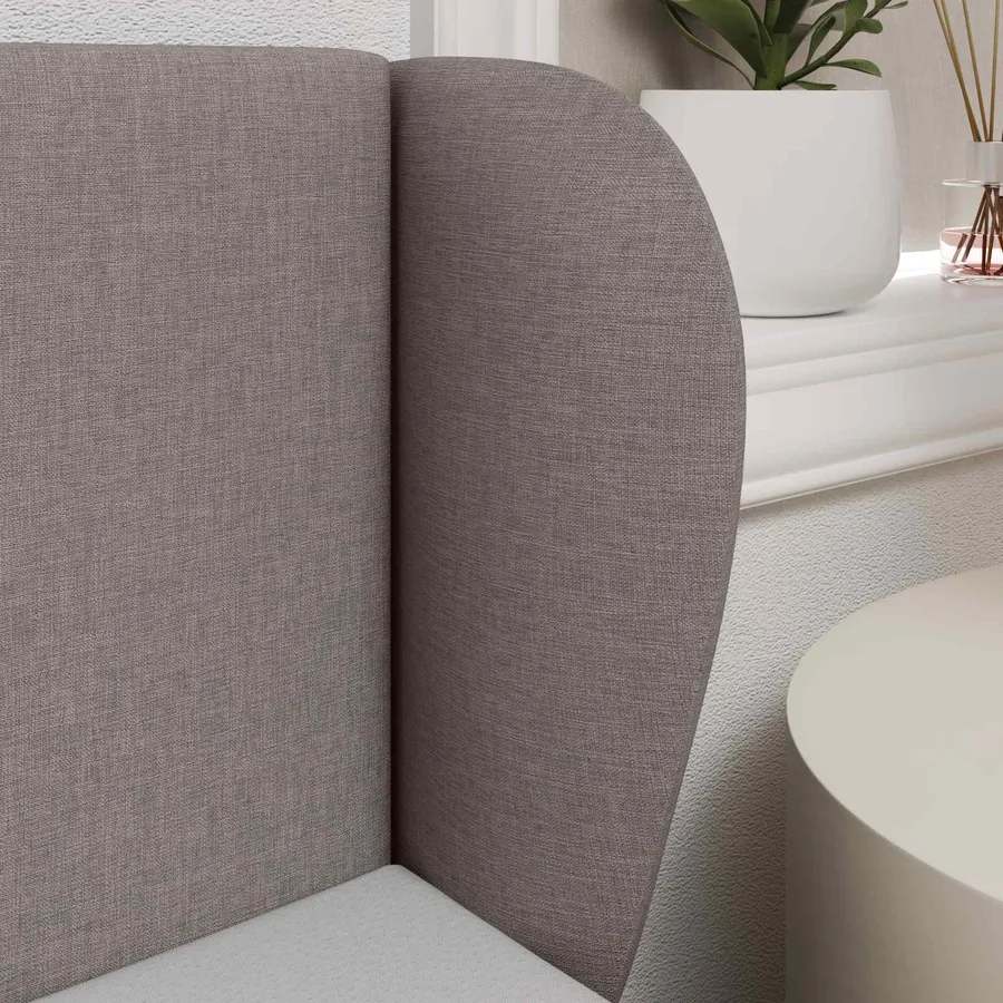 Oreille de tête de lit Taupe 40 x 23 x 6 cm tissu - 4