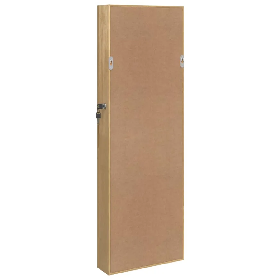 Armoire à bijoux avec miroir murale 30x8,5x90 cm - 7
