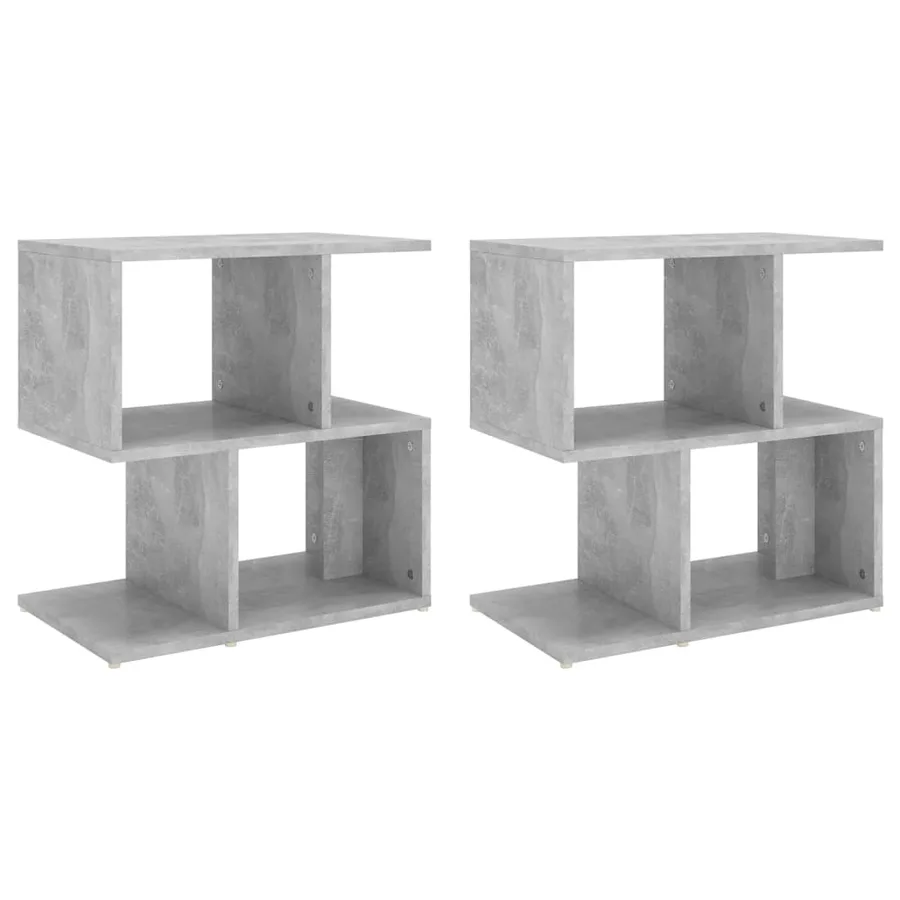 Tables de chevet 2pcs gris béton 50x30x51,5cm bois d'ingénierie - 2