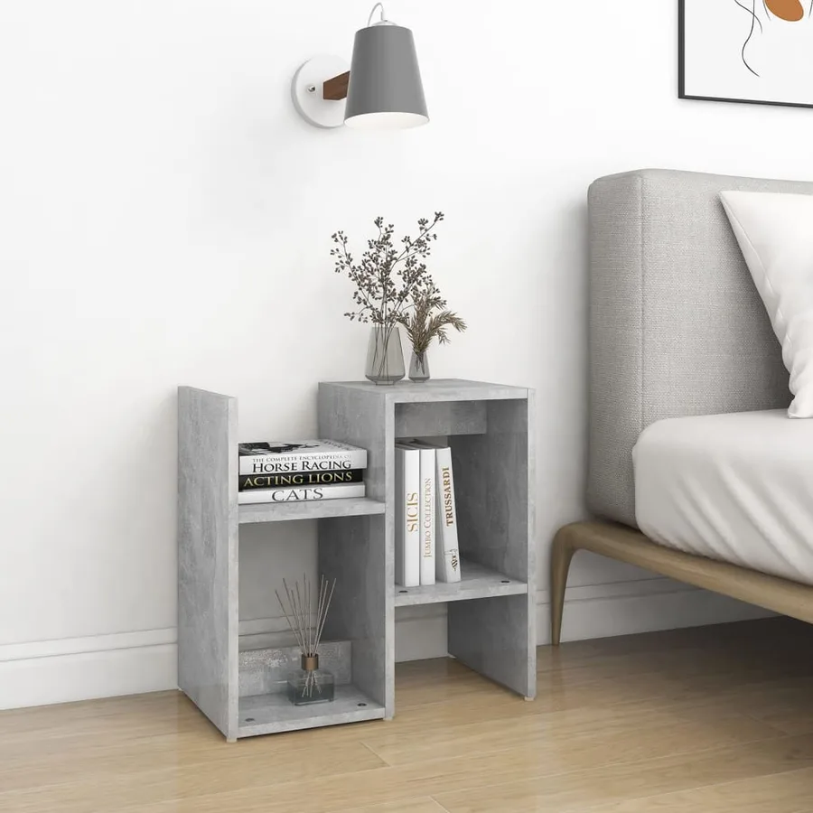 Tables de chevet 2pcs gris béton 50x30x51,5cm bois d'ingénierie - 3