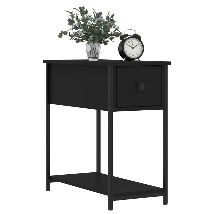 Tables de chevet 2 pcs noir 30x60x60 cm bois d’ingénierie - 3