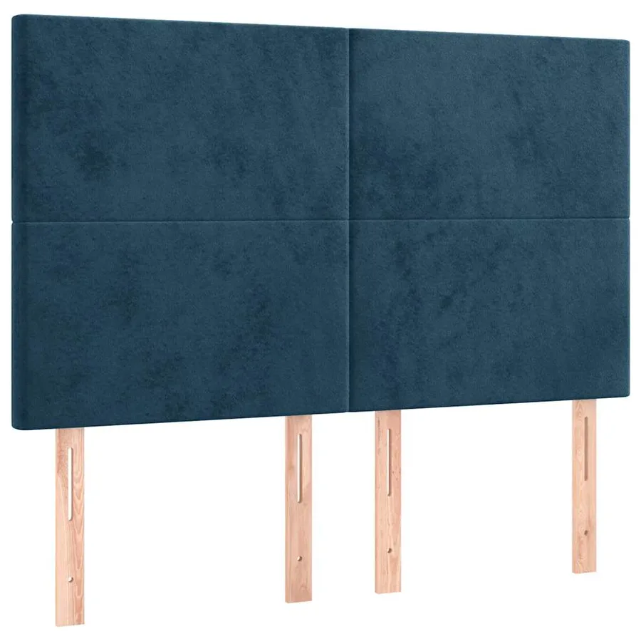 Tête de lit à LED Bleu foncé 144x5x118/128 cm Velours - 4