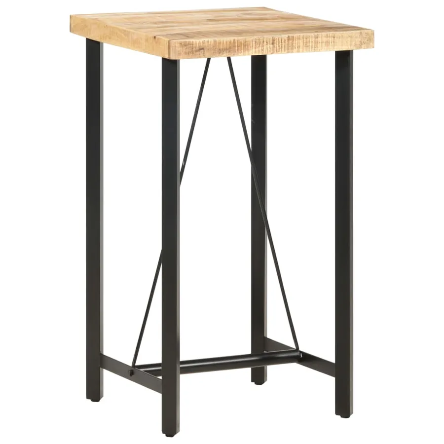 Table de bar 60x60x107 cm Bois de manguier brut - 10