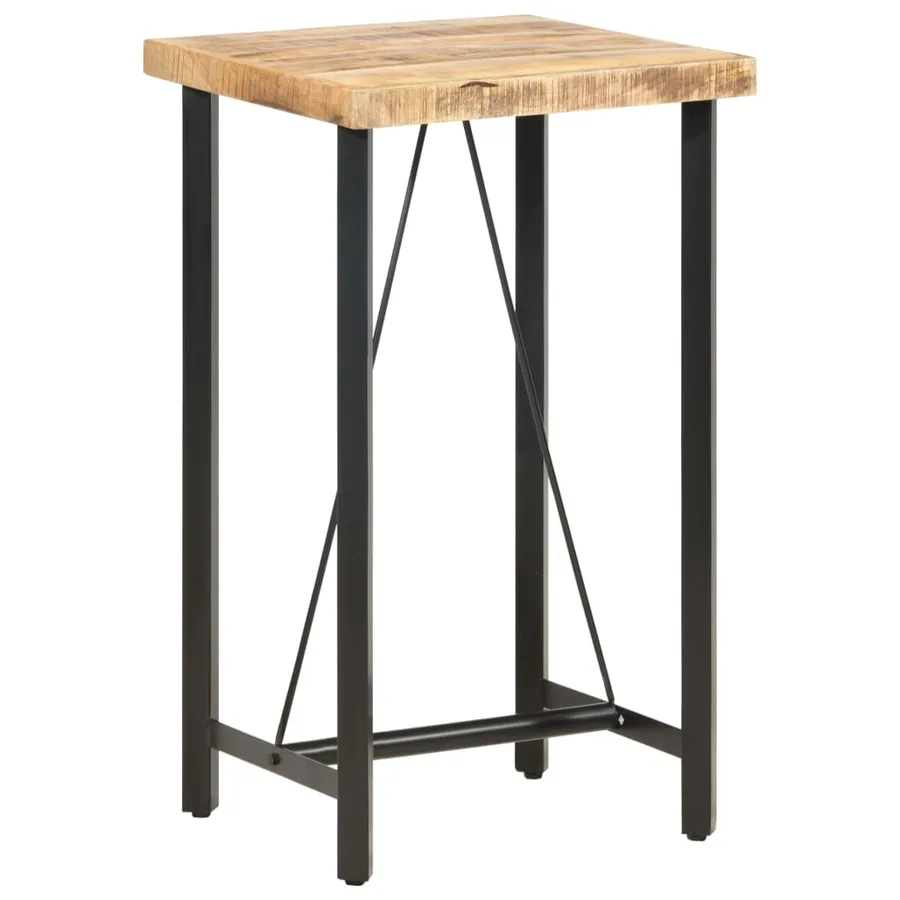 Table de bar 60x60x107 cm Bois de manguier brut - 11