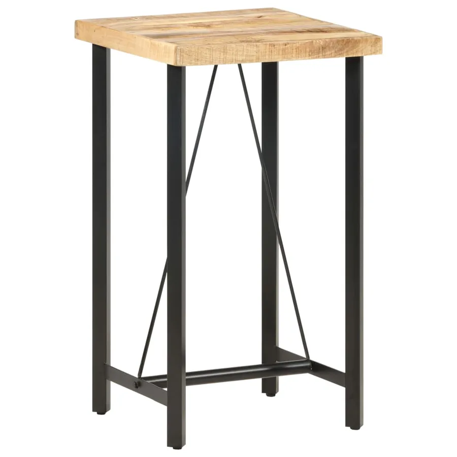 Table de bar 60x60x107 cm Bois de manguier brut - 8
