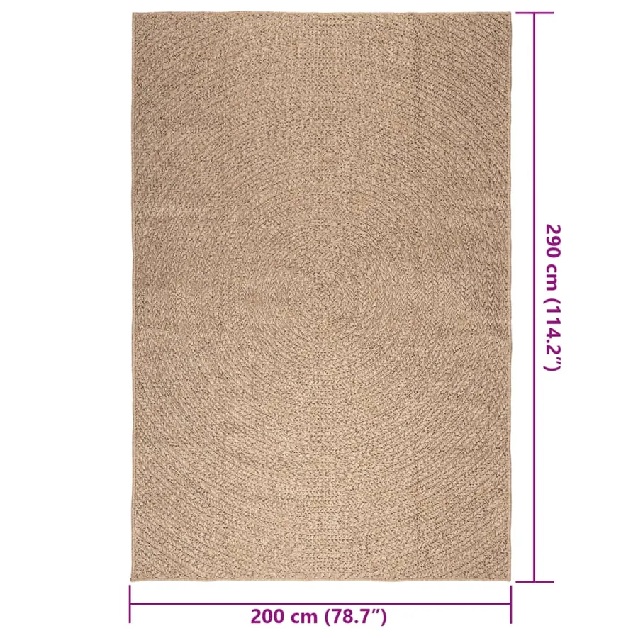 Tapis ZIZUR 200x290 cm aspect de jute intérieur et extérieur - 9