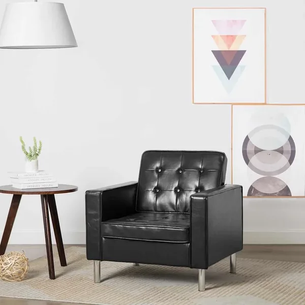 Fauteuil Noir 75x70x75 cm Similicuir