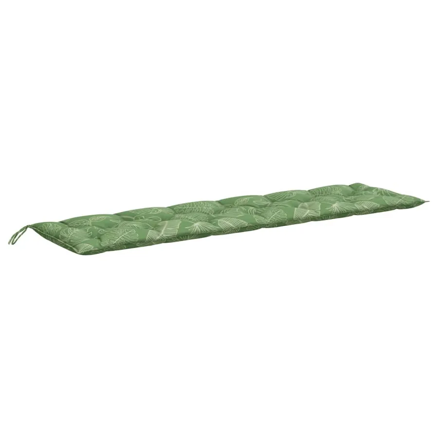 Coussin de banc de jardin motif de feuilles 200x50x7 cm tissu - 2