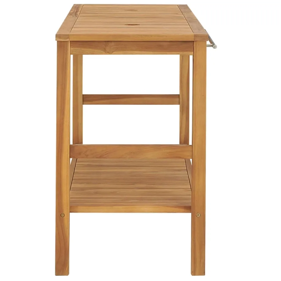 Meuble de salle de bain Bois de teck solide 132x45x75 cm - 3
