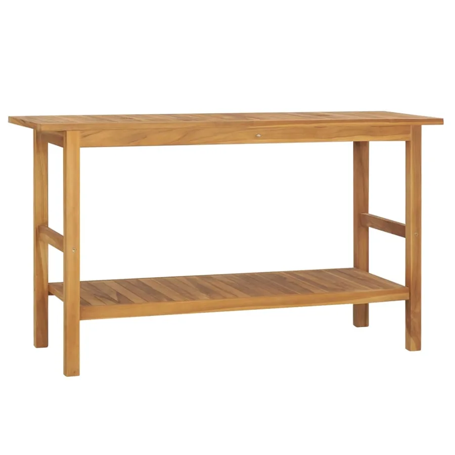 Meuble de salle de bain Bois de teck solide 132x45x75 cm - 4