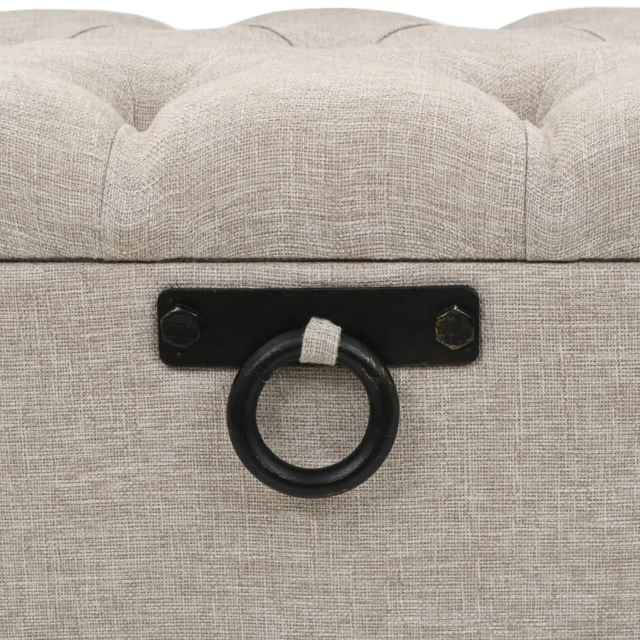 Banc de rangement avec dossier 110 cm Crème Tissu - 7