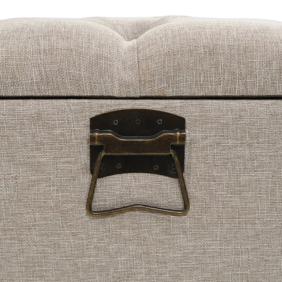 Banc de rangement avec dossier 110 cm Crème Tissu - 8