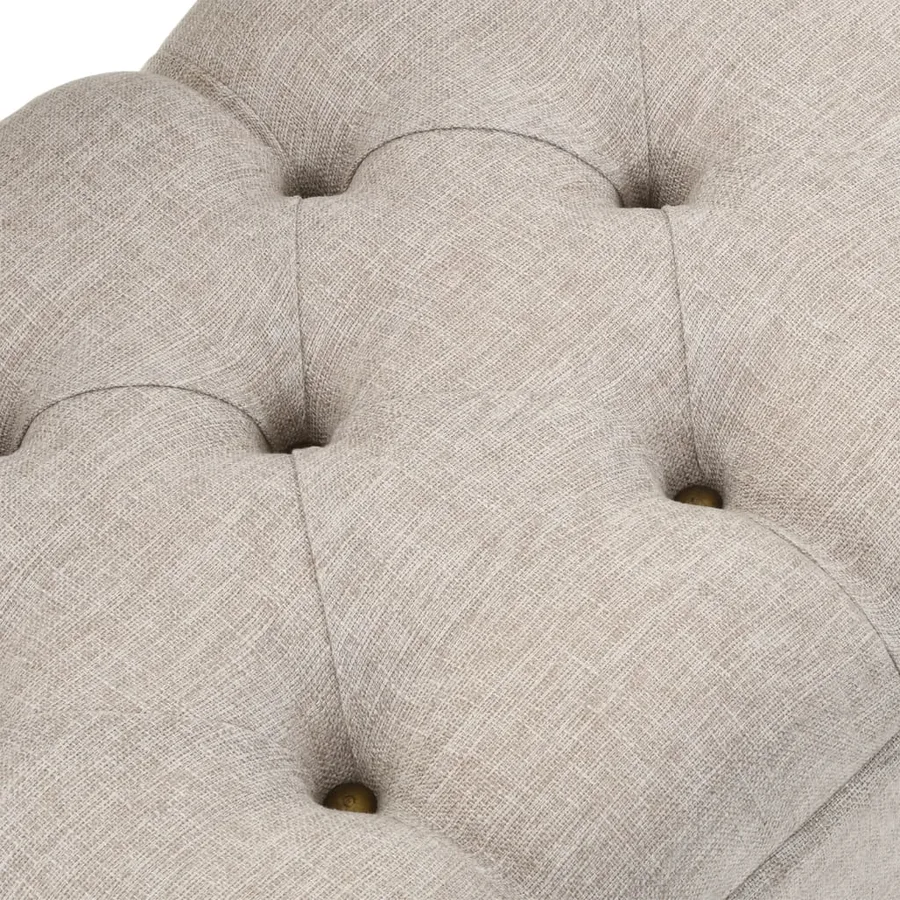 Banc de rangement avec dossier 110 cm Crème Tissu - 9
