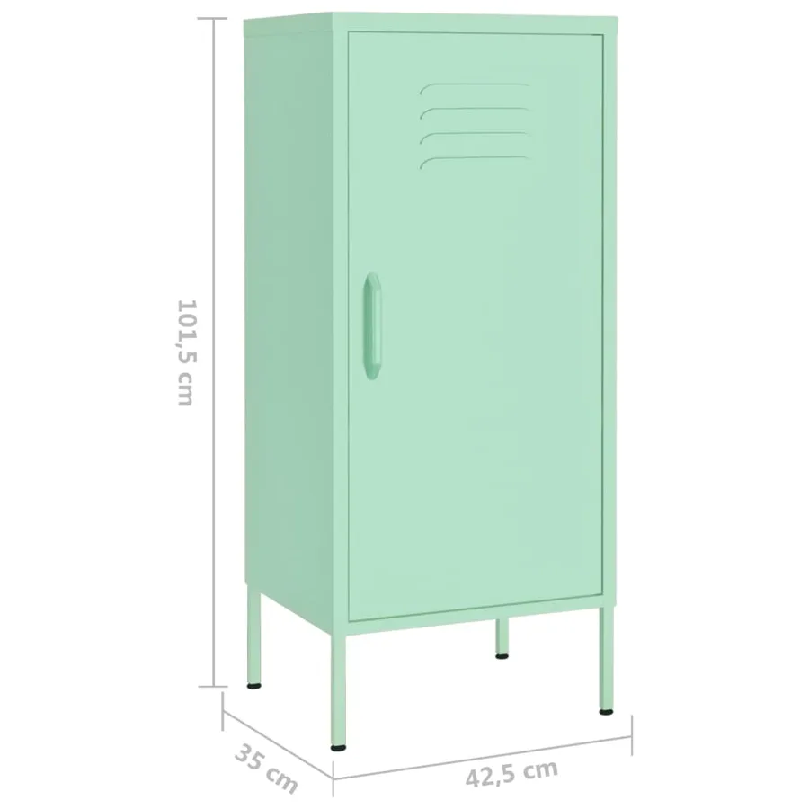 Armoire de rangement Vert menthe 42,5x35x101,5 cm Acier - 8