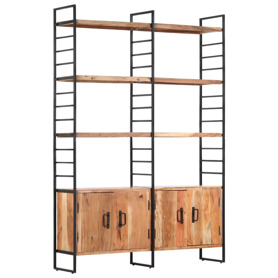 Bibliothèque à 4 niveaux 124x30x180 cm Bois d'acacia massif - 10