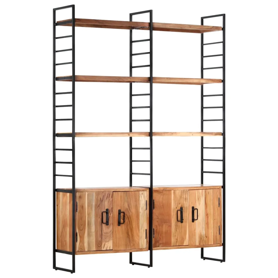 Bibliothèque à 4 niveaux 124x30x180 cm Bois d'acacia massif - 11