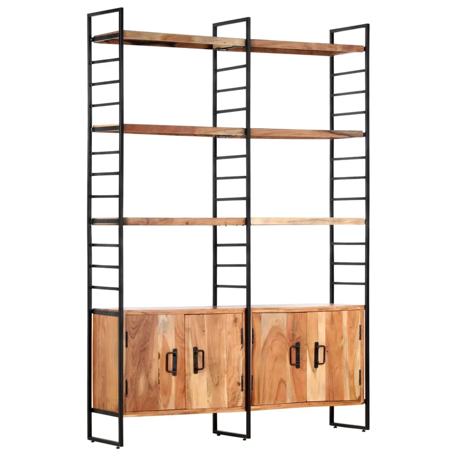 Bibliothèque à 4 niveaux 124x30x180 cm Bois d'acacia massif - 12