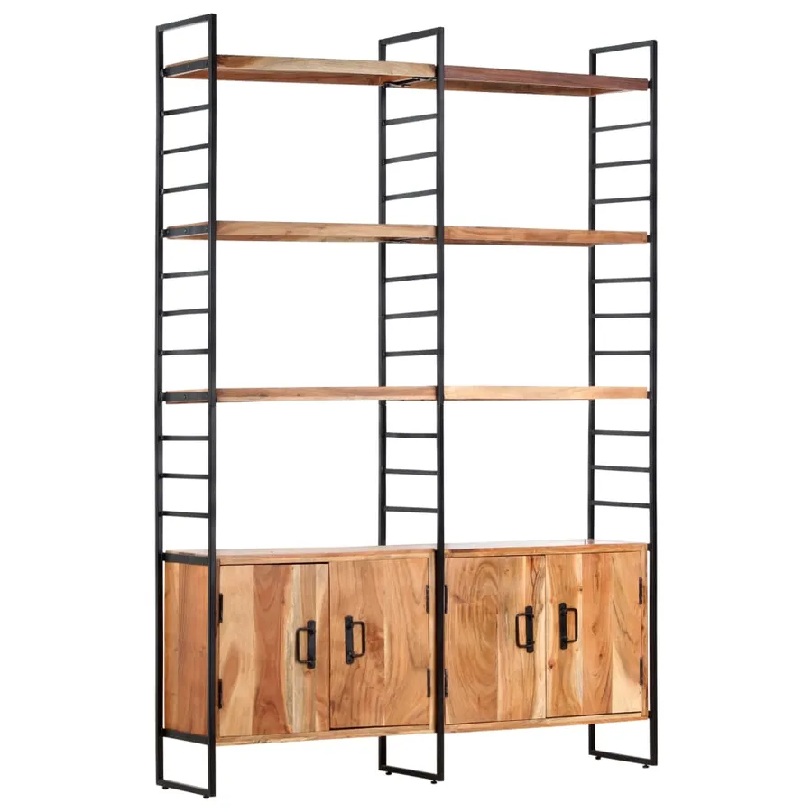Bibliothèque à 4 niveaux 124x30x180 cm Bois d'acacia massif - 13