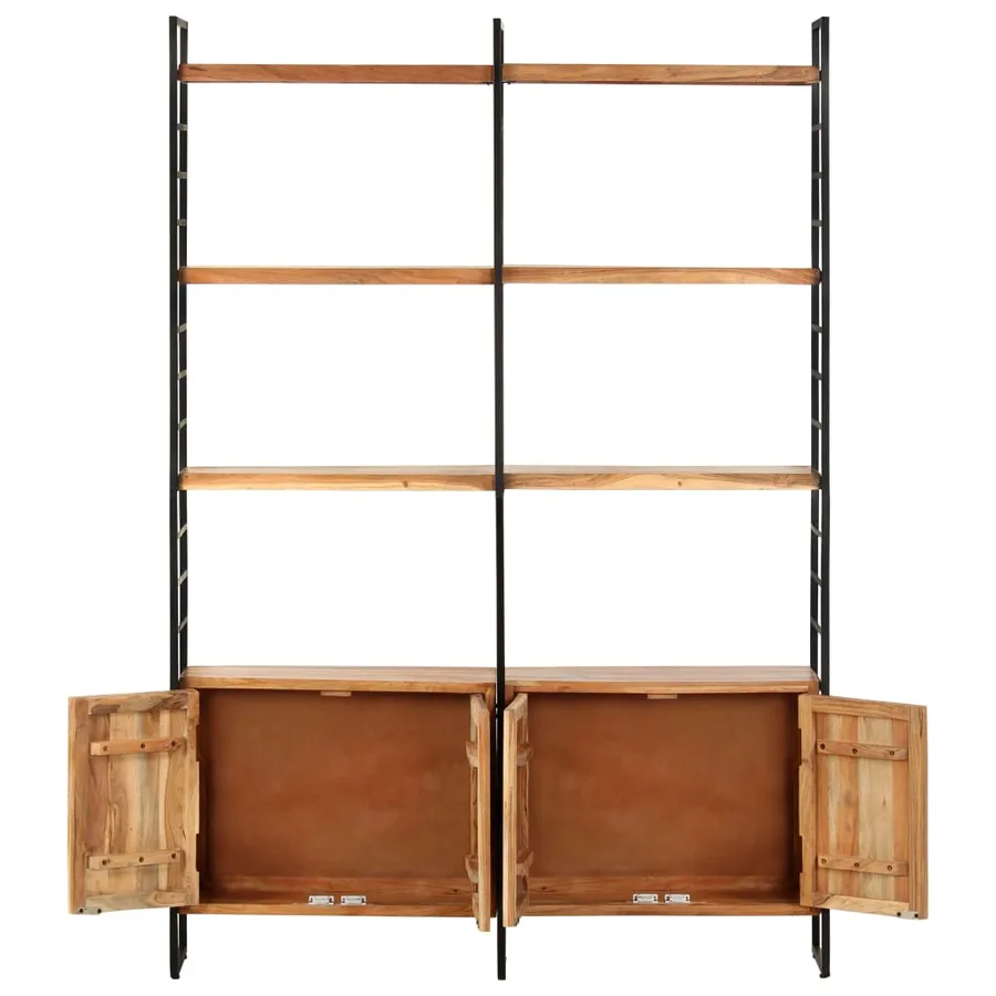 Bibliothèque à 4 niveaux 124x30x180 cm Bois d'acacia massif - 3