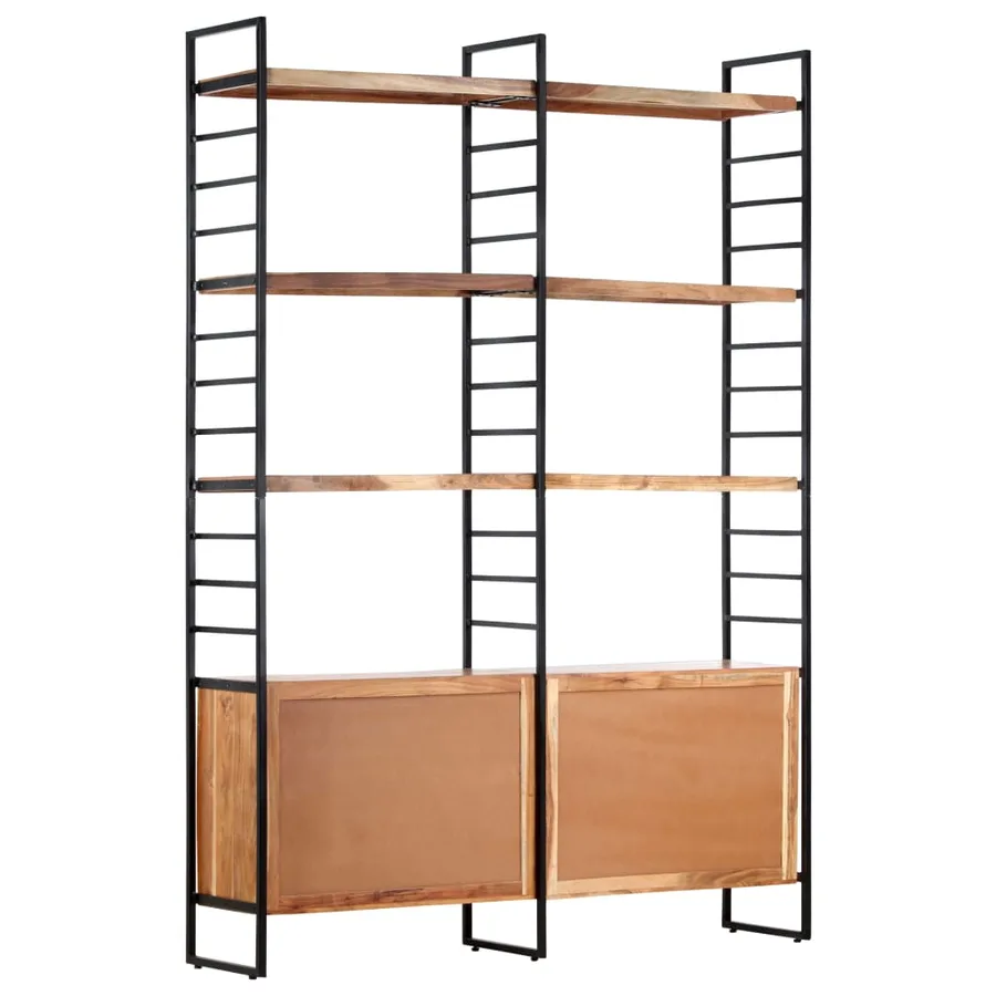 Bibliothèque à 4 niveaux 124x30x180 cm Bois d'acacia massif - 4