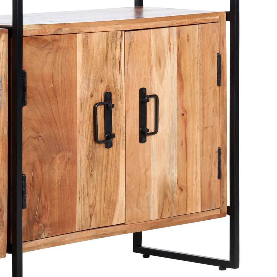 Bibliothèque à 4 niveaux 124x30x180 cm Bois d'acacia massif - 7