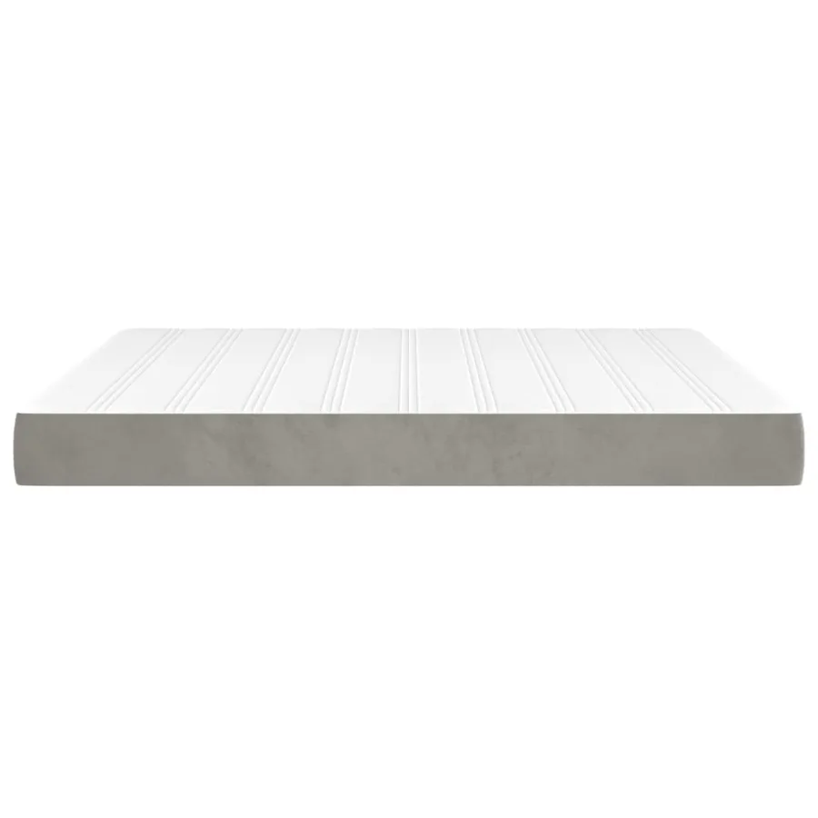Matelas de lit à ressorts ensachés fermeté moyenne Gris clair 180x200x20 cm - 4