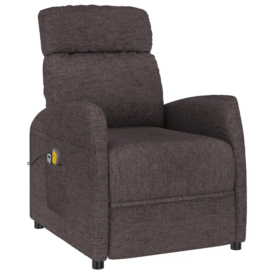 Fauteuil électrique de massage Marron foncé Tissu - 3