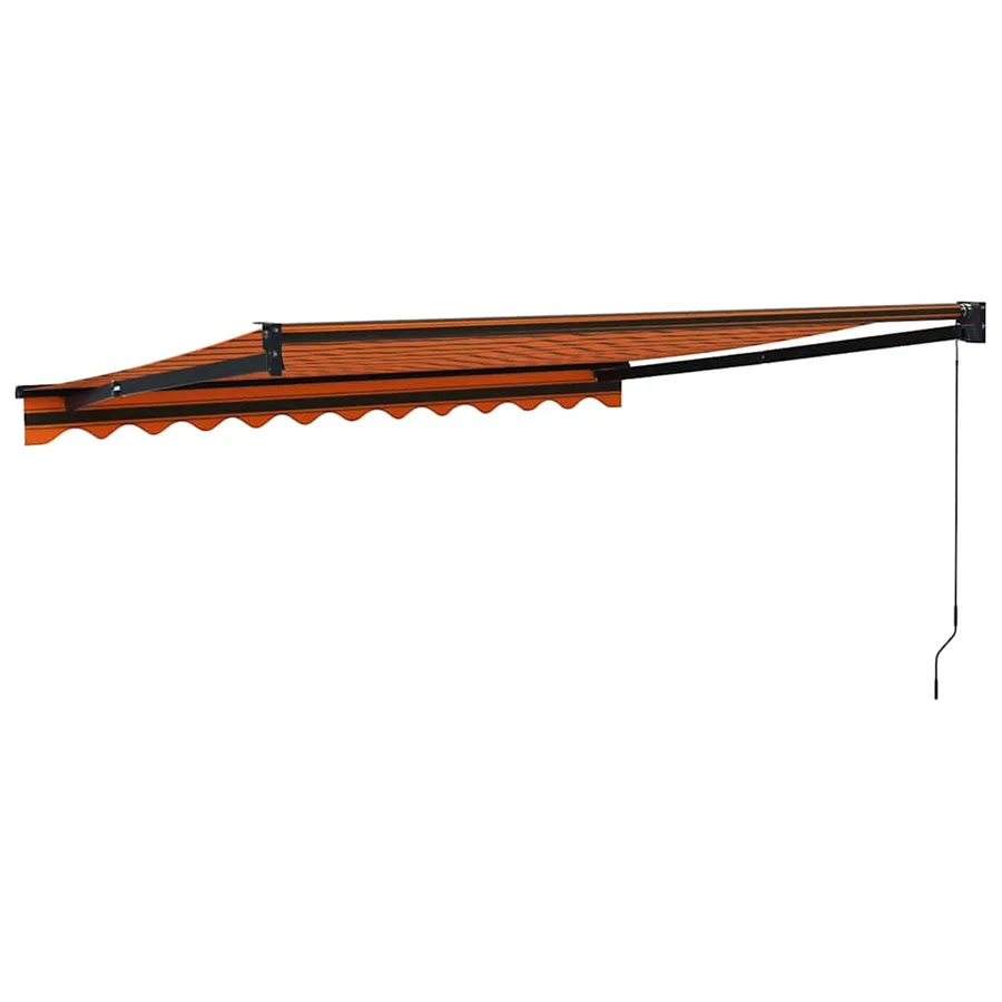 Auvent rétractable orange et marron 3,5x2,5m tissu et aluminium - 6