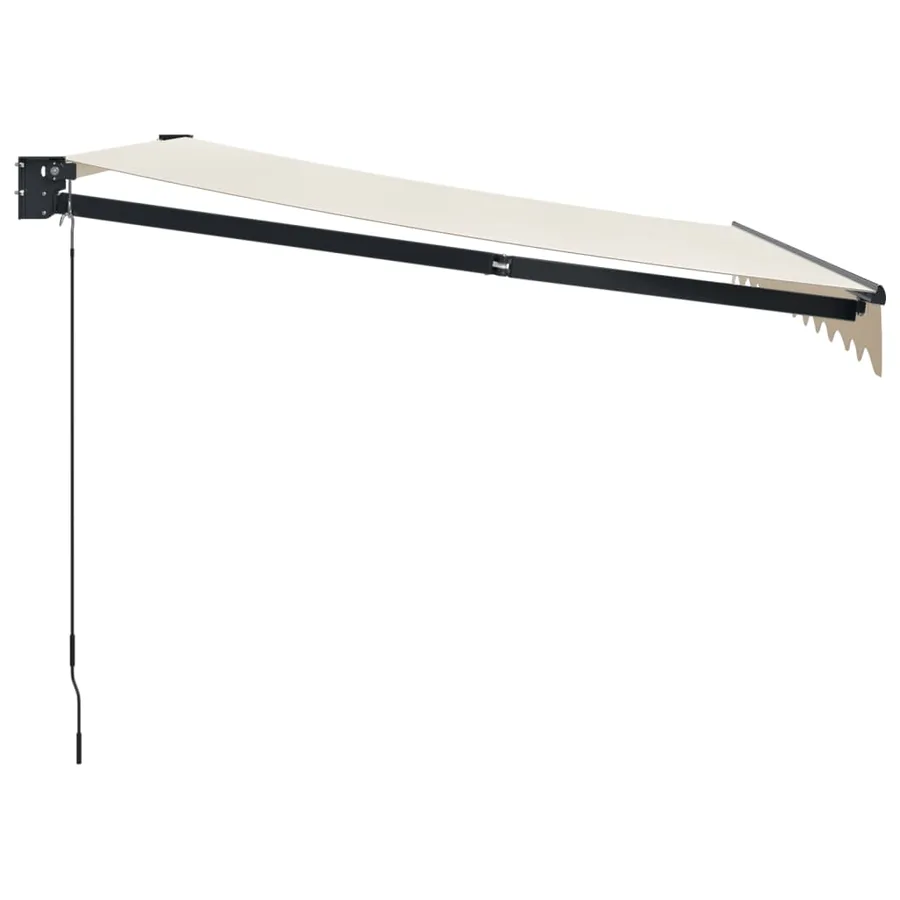 Auvent rétractable crème 3,5x2,5 m tissu et aluminium - 4