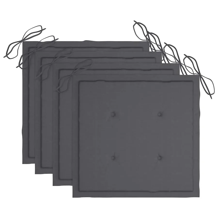 Chaises à manger de jardin avec coussins lot de 3 Acacia massif - 4