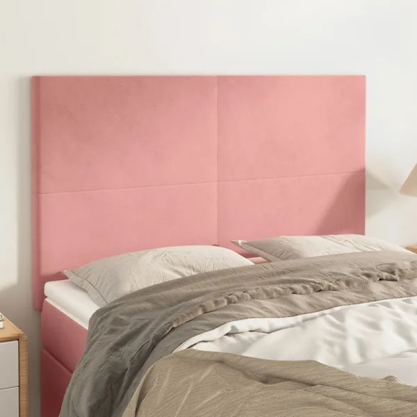 Tête de lit Rose 144x5x118/128 cm Velours